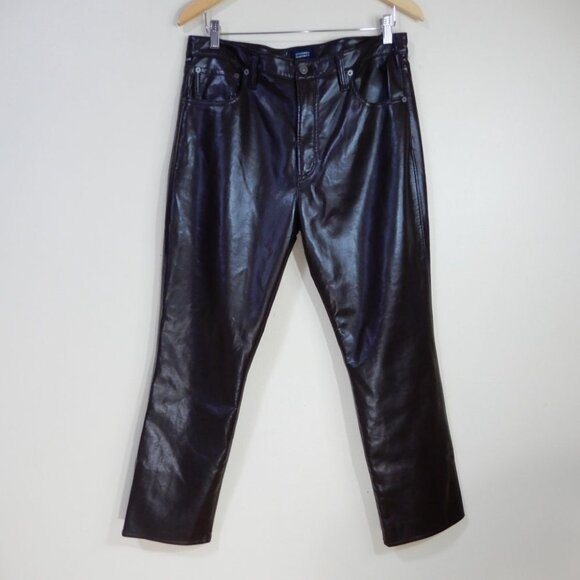 Citizens of Humanity Jolene Jeans Pants Size 30 High Rise Leather Brown NEW - Picture 4 of 10